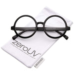 Retro Horn Rimmed Clear Lens Round Eyeglasses 52mm