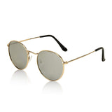 Classic Mirrored Flat Lens Round Sunglasses For Women/Men UV400