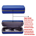 Zipper Square Shape PU Leather Hard Eyeglasses Glasses Case