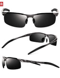 Driving Polarized Sunglasses For Men UV Protection Ultra Lightweight Al Mg Golf Fishing Sports Sunglasses