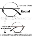 Three Fourths Glasses Frame for men Gap Design Prescription Eyeglasses 50mm
