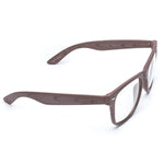 - Vintage Inspired Classic Wood Print Nerd Horn Rimmed Clear Lens Glasses