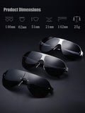 Men's Polarized Shield Sunglasses with Semi Rimless Unbreakable Frame LM061