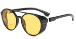 Aviator Round Sunglasses for Men and Women Steampunk Style Inspired Designed PC Frame