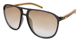 Retro Aviators Bamboo Wood Sunglasses Color Full Mirrored Lens w/Fiber Case