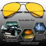 HD Night Polarized Vision Yellow Lens 3025 Aviator Driving Glasses for Men