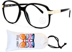 A172-vp Retro Nerd Rectangular Square Aviator Turbo Glasses Eyeglasses