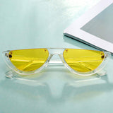 Fashion Half Rim Moon Clear Sunglasses for Women 100% UV400 Protection
