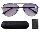 Spring Hinges Polycarbonate Lens Pilot BiFocal Reading Glasses +2.0