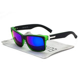 Large Matte Square Retro Sunglasses Black Red Blue Frame Color Mirror Lens