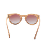 Classic Round Zebra Wood Polarized Sunglasses,UV400