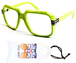 A172-vp Retro Nerd Rectangular Square Aviator Turbo Glasses Eyeglasses