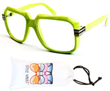 A172-vp Retro Nerd Rectangular Square Aviator Turbo Glasses Eyeglasses
