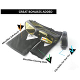 Fit Over HD Night Vision Driving Glasses Anti Glare polarized +car clip holder