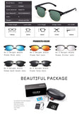 Semi Rimless Clubmaster Sunglasses for men- Half Frame Polarized Classic With Box  FD4003