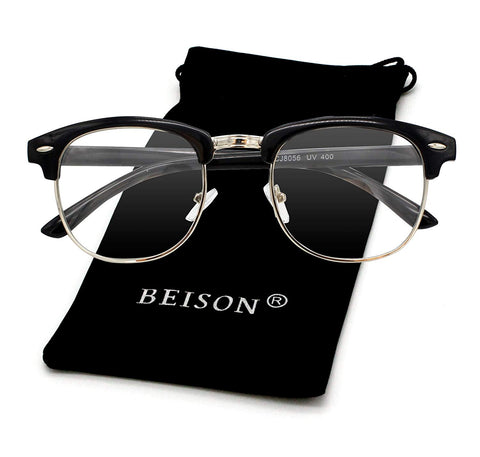 Womens Mens Horned Rim Wayfarer Glasses Frame Nerd Eyeglasses