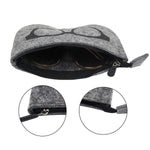 (3PCS) Portable Zipper Soft Case Eyesglasses Box Makeup Pouch Purse Bag
