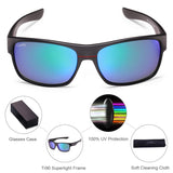 Polarized Sunglasses for Mens Driving Fishing Golf TR90 Lightweight Frame