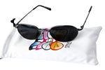 V3138-vp Oval Round Metal Steampunk Hipster 90s X-Small Lens Sunglasses