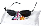 V3138-vp Oval Round Metal Steampunk Hipster 90s X-Small Lens Sunglasses