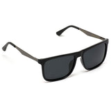 - Flat Top Polarized Lens Square Black Sunglasses for Men