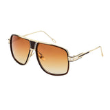 Square Sunglasses for men Gold Frame Gold Nose Pads, Light Weight, With Pouch