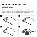Clip On Polarized Sunglasses Cat Eye Flip for Prescription Glasses B2436
