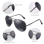 Aviator Polarized Metal Sunglasses 100% UV Protection Square Retro Driving Polarized Sun Glasses