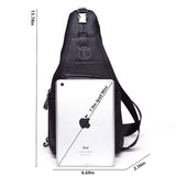 Genuine Leather Travel Sling Backpack Durable Men Cross Body Chest Bag XB-086