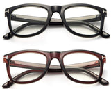 Newbee Fashion -Perfo Modern Look Squared Wayfarer Style Thick Frame Fashion Clear Lens Glasses