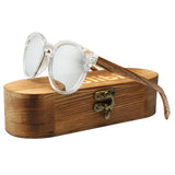 Mens Clubmaster Sunglasses Semi Rimless Wooden Sunglasses Polarized in Original Boxes
