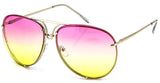Aviator Poshe Oceanic Lens Twirl Metal Design Frames Sunglasses