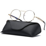 Gothic Round Metal Frame with Mirrored Lenses for Men Sunglasses RP6634