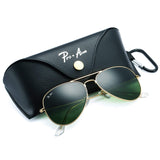 Classic Aviator Sunglasses for Men Women 100% Real Glass Lens