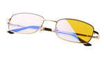 Anti Blue Rays,Reduce Eyestrain,UV Protection,Memory Bridge,Titanium,Computer Reading Gaming Glasses Unisex