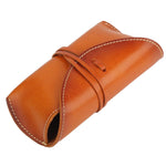Unisex Handmade Vegetable Tanned Leather Hard Eyeglass Case Sunglasses Holder