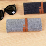 2PCS Felt Eyeglass Sunglasses Case,Sunglasses Pouch