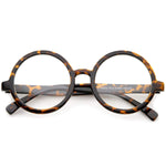 Retro Horn Rimmed Clear Lens Round Eyeglasses 52mm