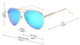 Retro Aviator Polarized Sunglasses Mirrored Lens Metal Frame for Men