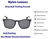 Designer Wayfarer Square Sunglasses for Men - Seawater Erosion Resistant - Scratch Resistant - Nylon Lenses