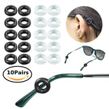 Soft Silicone Eyeglasses Temple Tips Sleeve Retainer, Comfort Anti-Slip Ear Cushions For Sunglasses 10 Pairs.