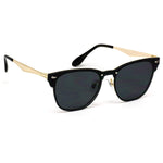 - Full Mirror Lens Reflective Rimless Clubmaster Sunglasses