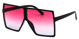 Oversized Exaggerated Flat Top Huge SHIELD Square Sunglasses Colorful Lenses Fashion Sunglasses