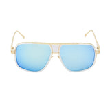 Square Sunglasses for men Gold Frame Gold Nose Pads, Light Weight, With Pouch
