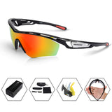Coso Sport Sunglasses, 4 Interchangeable Colors with 2 Polarized Lenses, Ultimate Safety Impact Resistant, UV Eye Protection, Unbreakable TR90 Frame