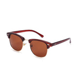 Classic Polarized Sunglasses Semi Rimless Retro Rivets Brand Designer