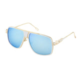 Square Sunglasses for men Gold Frame Gold Nose Pads, Light Weight, With Pouch