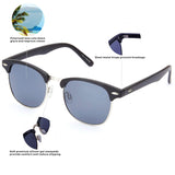 Classic Half Frame Polarized Semi-Rimless Clubmaster Sunglasses (NEERD)