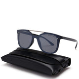 Unisex Retro Classic Rimless Sunglasses One Piece Mirrored Square