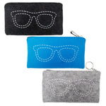 (3PCS) Portable Zipper Soft Case Eyesglasses Box Makeup Pouch Purse Bag